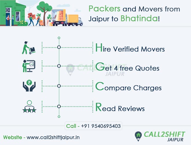Looking for Packers and Movers from Jaipur to Bhatinda